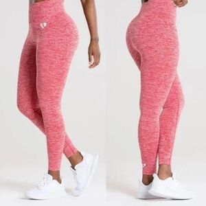 Red and white High-Waisted Leggings